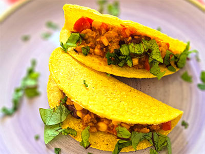 Tacosy nadziewane roślinnym mięsem mielonym The Vegetarian Butcher