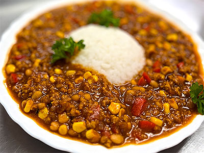 Chili sin carne z wege mięsem The Vegetarian Butcher