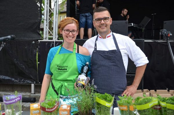 Nikodem Bąk, szef kuchni pięciogwiazdkowego hotelu Green Mountain w Karpaczu z Katarzyną Gubałą